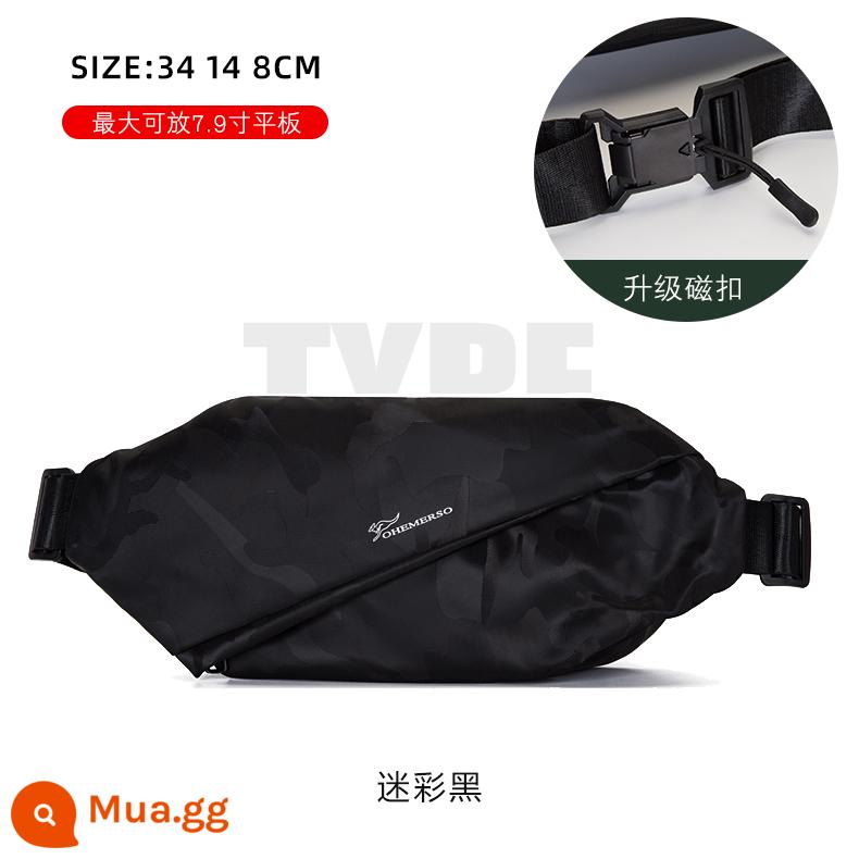 Túi ngực túi Messenger Messenger Messenger Bag Thương hiệu Túi nhỏ 2022 Túi thắt lưng Thể thao Mới Thời trang Khả năng nhỏ Túi đeo vai - Ngụy trang màu đen [khóa từ nâng cấp]