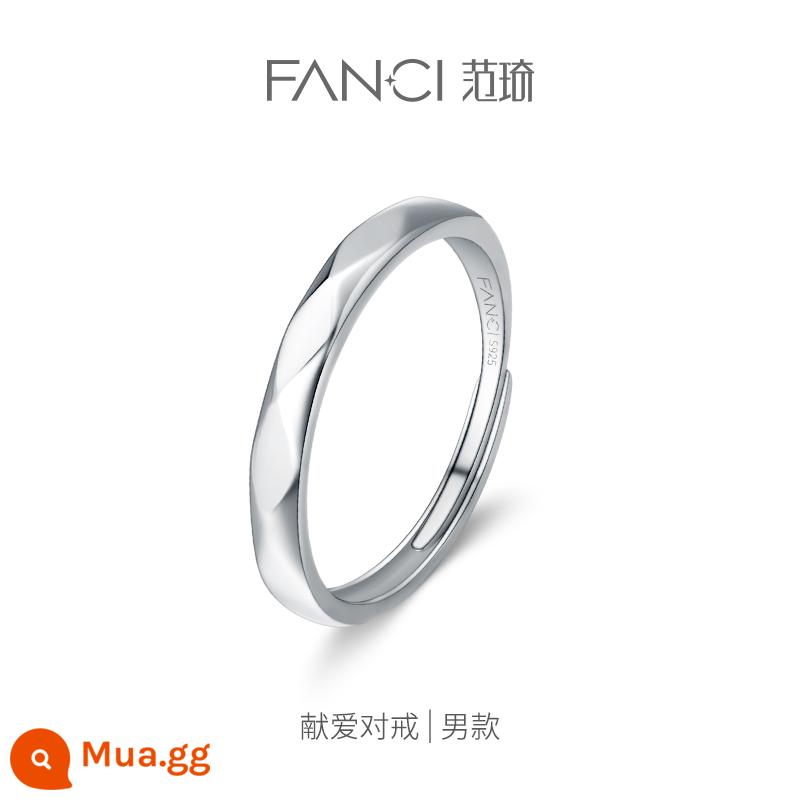 Fanci Fan Qi Trang Sức Bạc Cặp Nhẫn Mở Niche Light Nhẫn Sang Trọng Nhẫn Đơn Nữ Siêu Liên Kết 1 Quà Tặng Lễ Tình Nhân - Trao yêu thương (nhẫn nam)