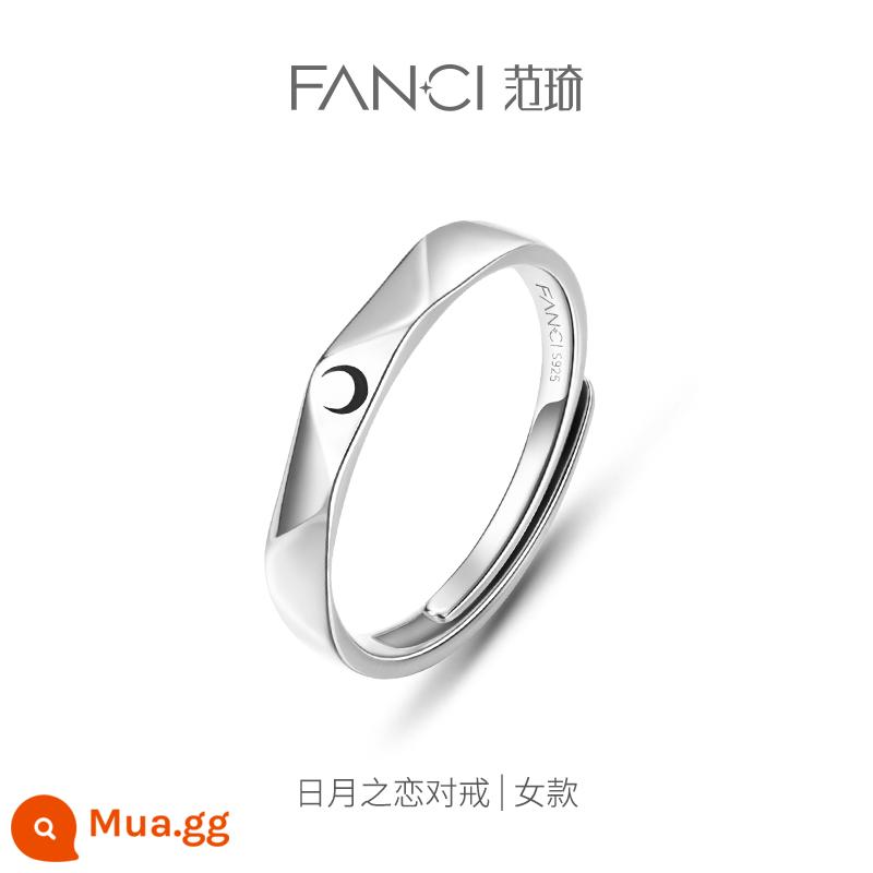 Fanci Fan Qi Trang Sức Bạc Cặp Nhẫn Mở Niche Light Nhẫn Sang Trọng Nhẫn Đơn Nữ Siêu Liên Kết 1 Quà Tặng Lễ Tình Nhân - Tình Yêu Của Mặt Trời Và Mặt Trăng (Nhẫn Nữ)