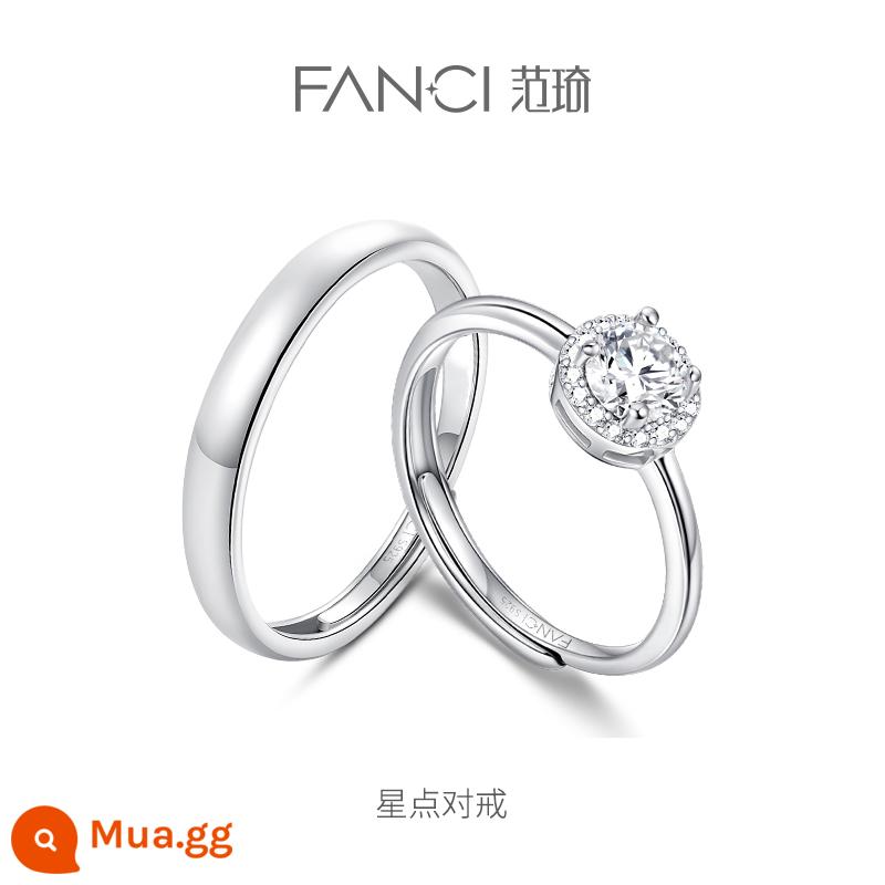 Fanci Fan Qi Trang Sức Bạc Cặp Nhẫn Mở Niche Light Nhẫn Sang Trọng Nhẫn Đơn Nữ Siêu Liên Kết 1 Quà Tặng Lễ Tình Nhân - nhẫn chấm sao