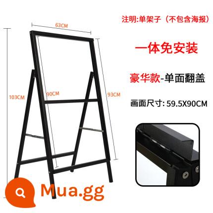 Bảng quảng cáo ngoài trời trưng bày thẻ trưng bày quán trà sữa poster tuyển dụng sàn KT bảng đứng triển lãm sắt chống gió thương hiệu dọc - Bìa lật một mặt 60*90 [chỉ dành cho kệ một mảnh sang trọng]