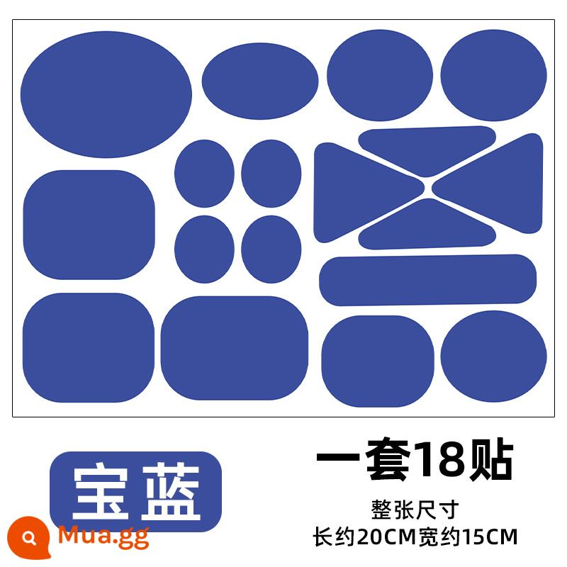 Tự dính xuống áo khoác lỗ vá tem vá lỗ quần áo chương trình sửa chữa vải vá không ủi traceless sửa chữa lỗ sửa chữa mô hình trợ cấp - Phiên bản D [mẫu tự dính không cắt] 18 miếng dán - [màu xanh sapphire] 1 miếng