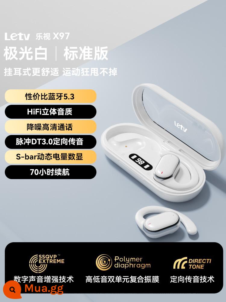 Tai nghe Bluetooth dẫn truyền xương mới 2024 không dây LeTV móc tai thể thao không nhét tai dành cho nam và nữ phù hợp cho Huawei và Apple - Phiên bản tiêu chuẩn màu trắng-Bluetooth 5.3+DT3.0 truyền âm thanh nổi định hướng+Cuộc gọi HD