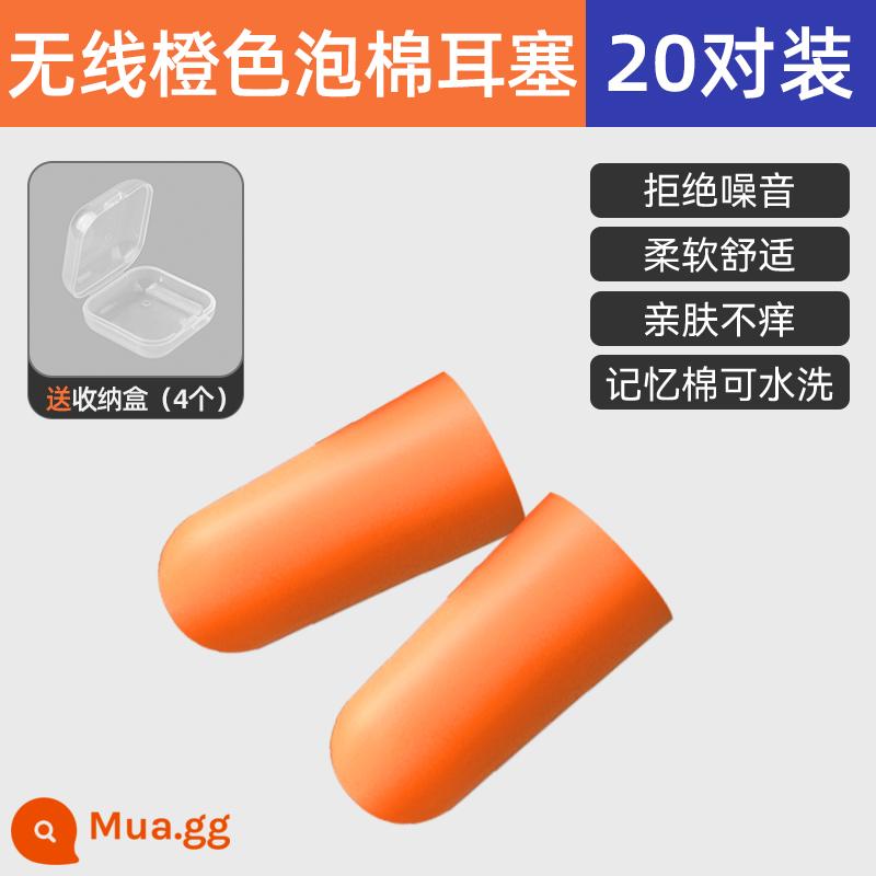 Công nghiệp siêu cách âm nút bịt tai chống ồn khi ngủ giảm tiếng ồn nhà máy xưởng máy móc dây đai chống ồn silicone chống ngáy - [Nút tai ngủ không dây] 20 đôi (kèm 4 hộp đựng)