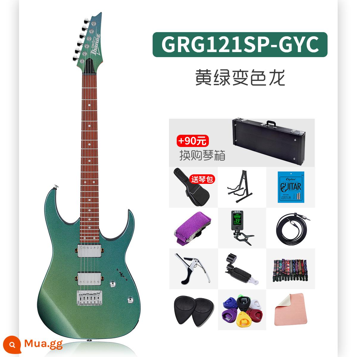 IBANEZ Ibanna GRX40 GRG150/170DX/220PA mục chuyên nghiệp mới bắt đầu bộ guitar điện - GRG121SP-GYC-tắc kè hoa màu vàng-xanh