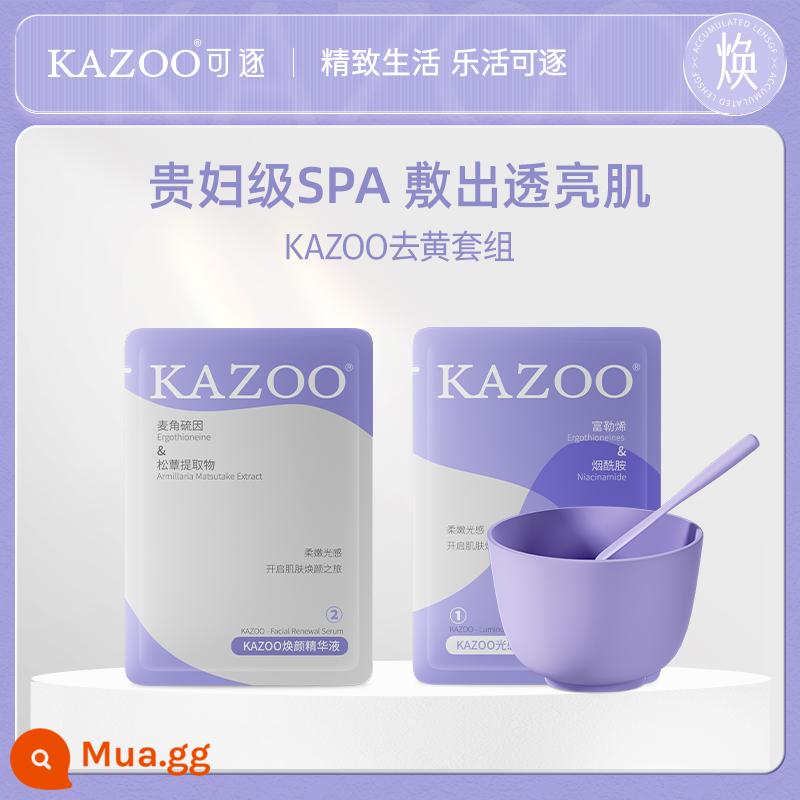 [Thành viên dùng thử] Bộ mặt nạ mềm làm sáng và chống vàng da KAZOO Matsutake (1 túi bột mặt nạ mềm + 1 túi tinh chất) - 1 cặp