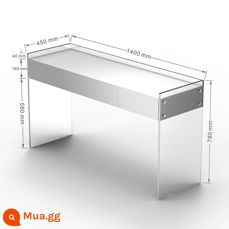 Bàn trang điểm phòng ngủ chính 80 cm ánh sáng sang trọng phòng ngủ cao cấp đơn giản bàn trang điểm acrylic 1 mét bàn bàn trang điểm - Bàn trang điểm trắng 1,4m [Đã bao gồm công lắp đặt]