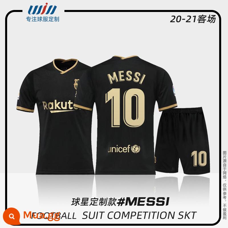 2022 World Cup Argentina Messi Jersey Children Quần áo bóng đá tùy chỉnh Dịch vụ Đội thể thao thể thao của đội tuyển quốc gia - Bộ đồ Messi số 10 sân khách 20-21 Barcelona S