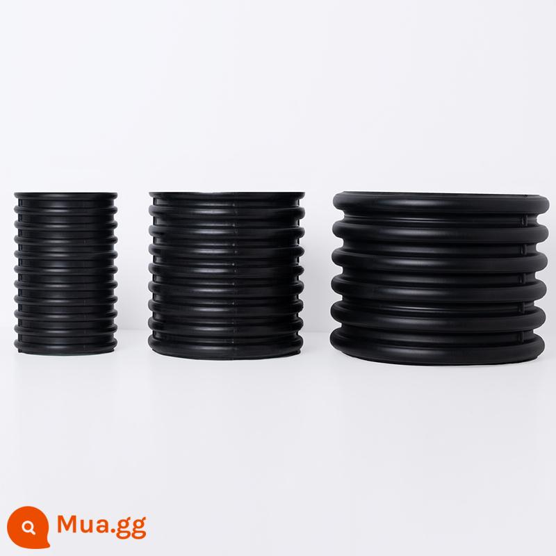 HDPE Double -Wall Ripple Tube Nước thải ống dẫn lưu ống dẫn lưu ống dẫn ống dẫn ống nước thải thành phố Kỹ thuật nước thải trong tường không khí vướng - DN200 SN4 đen