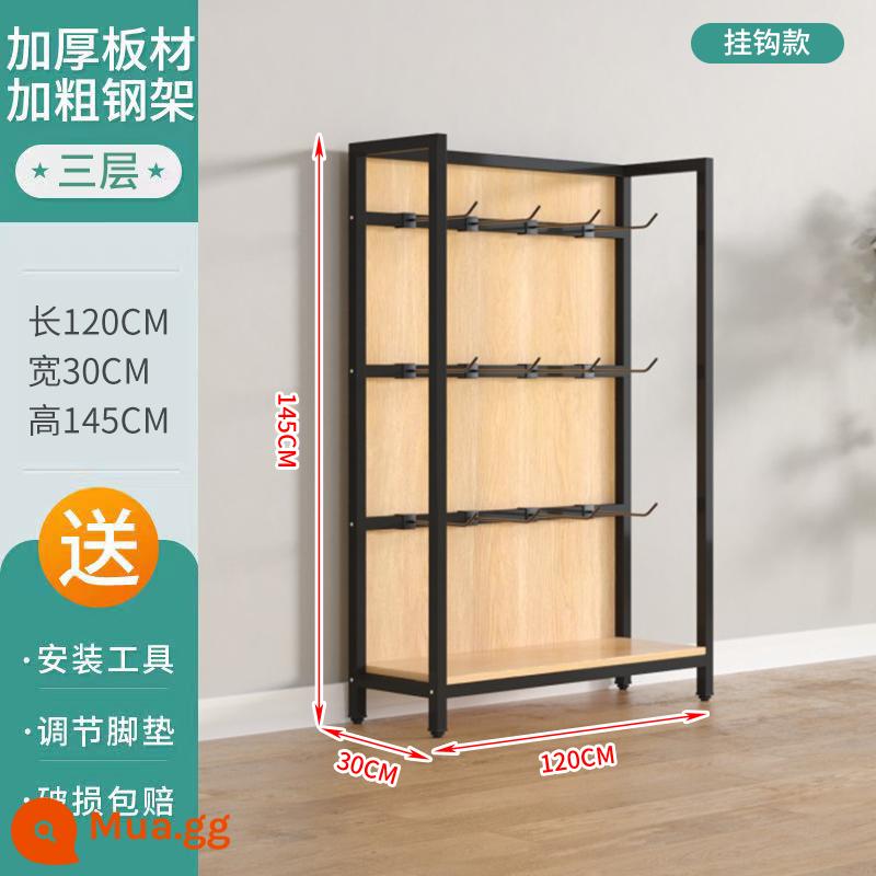 Giá kệ siêu thị giá mỹ phẩm nhiều tầng shop bà mẹ trẻ em tủ trưng bày đồ chơi tủ kệ trưng bày sản phẩm cao từ trần đến sàn - Loại móc 4 lớp cao 145* dài 120* rộng 30