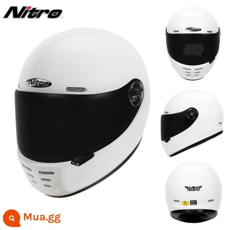 Mũ bảo hiểm xe máy NITRO của Anh dành cho nam và nữ Mũ bảo hiểm xe máy nguyên mặt kiểu cổ điển Harley-Davidson hành trình bốn mùa chứng nhận 3C - Trắng ngọc trai trà đen tặng kèm tròng kính trong suốt (tặng kèm miếng dán chống sương mù trị giá 88 nhân dân tệ)