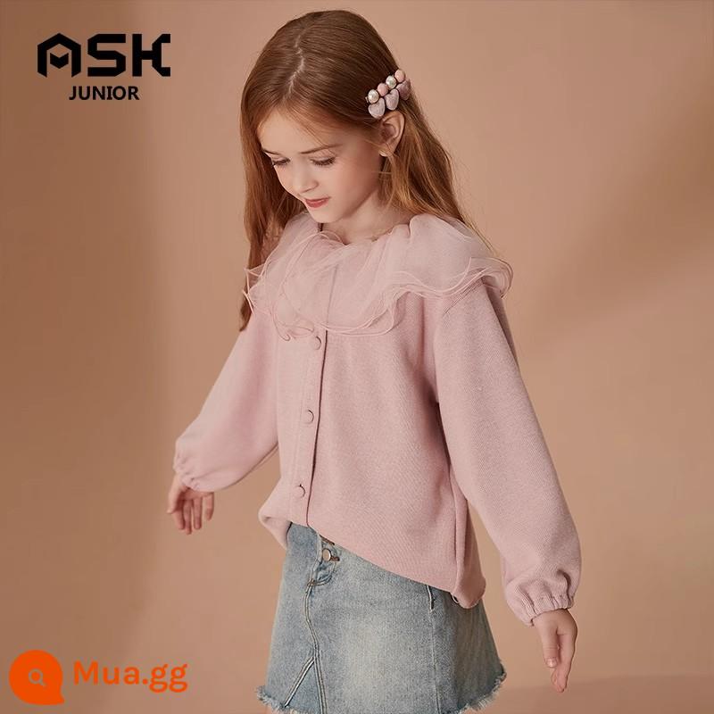 ASKjunior Girls Áo khoác có mũ trùm đầu in đầy đủ mùa đông 2023 Áo khoác chống gió mới cho bé gái - Nội y màu hồng cho mùa xuân thu [JP3ZWT5498F]