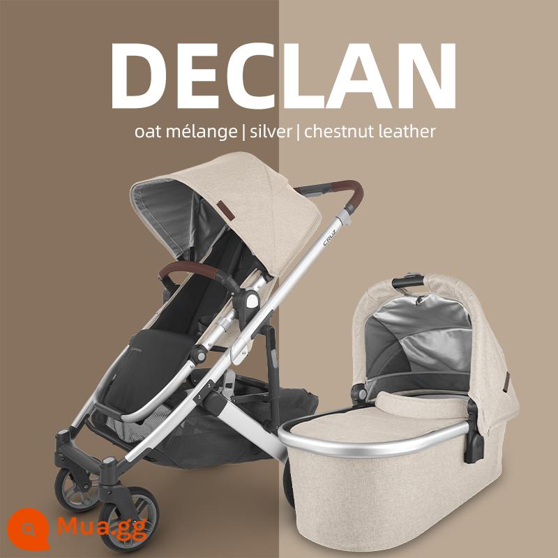 UPPAbaby Cruz V2 cao cấp ngồi gấp xe đẩy trẻ sơ sinh giảm xóc 2 chiều xe đẩy em bé - Màu bột yến mạch [bộ giỏ ngủ]