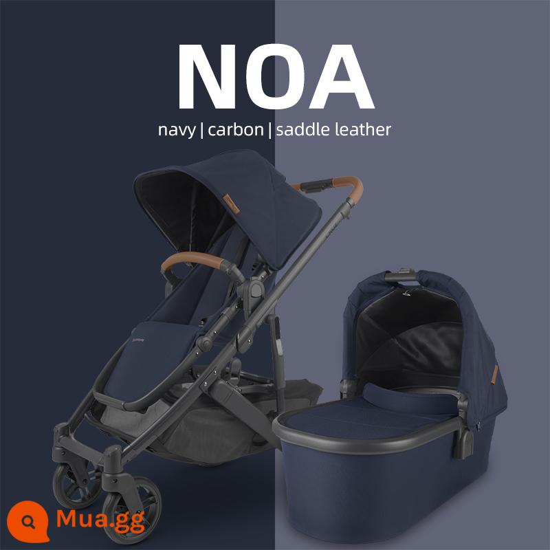 UPPAbaby Cruz V2 cao cấp ngồi gấp xe đẩy trẻ sơ sinh giảm xóc 2 chiều xe đẩy em bé - Màu xanh hải quân [Bộ giỏ cho bé]