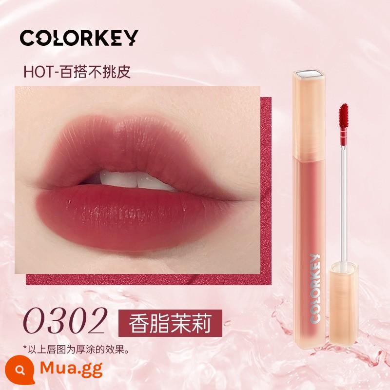 Colorkey Kiraqi son môi men son môi nữ r608 Kiraqi b605 chính thức flagship cửa hàng xác thực gương nhỏ màu đen - O302# Balsam Jasmine⭐[Son môi dạng sương nước]