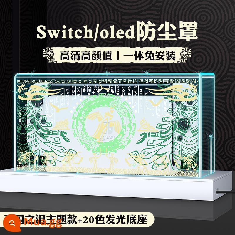 Bijibite Nintendo Switch bụi che hộp cơ sở phát sáng switcholed vỏ acrylic chính màn hình oled máy chơi game vỏ bảo vệ tay cầm ns bao gồm túi lưu trữ trong suốt phụ kiện hộp thẻ - Switch/Oled Universal Dust Che Nước mắt chủ đề Vương quốc + Đế dạ quang 20 màu