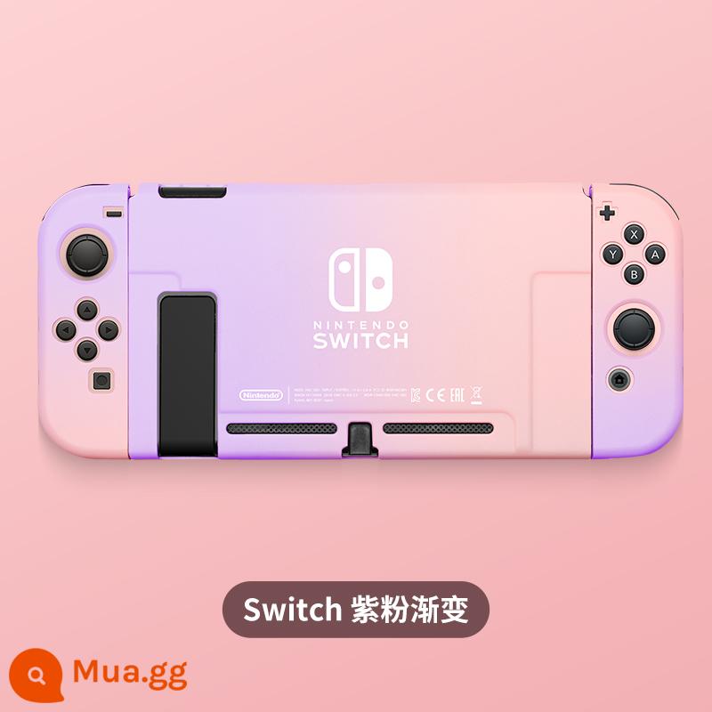 Vỏ bảo vệ Nintendo Switch, tay cầm Switchol, vỏ túi lưu trữ OLED, bộ phụ kiện đầy đủ, đế cắm ns, vỏ cứng, vỏ trong suốt, tách rời, vỏ mềm, hộp trò chơi di động bằng silicon - Vỏ thân thiện với da chuyển đổi "Purple Pink gradient" √ Phim + nắp miễn phí