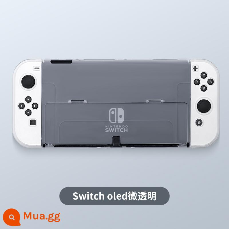 Vỏ bảo vệ Nintendo Switch, tay cầm Switchol, vỏ túi lưu trữ OLED, bộ phụ kiện đầy đủ, đế cắm ns, vỏ cứng, vỏ trong suốt, tách rời, vỏ mềm, hộp trò chơi di động bằng silicon - Vỏ thân thiện với da "hơi trong suốt" được chuyển đổi √ màng + nắp miễn phí