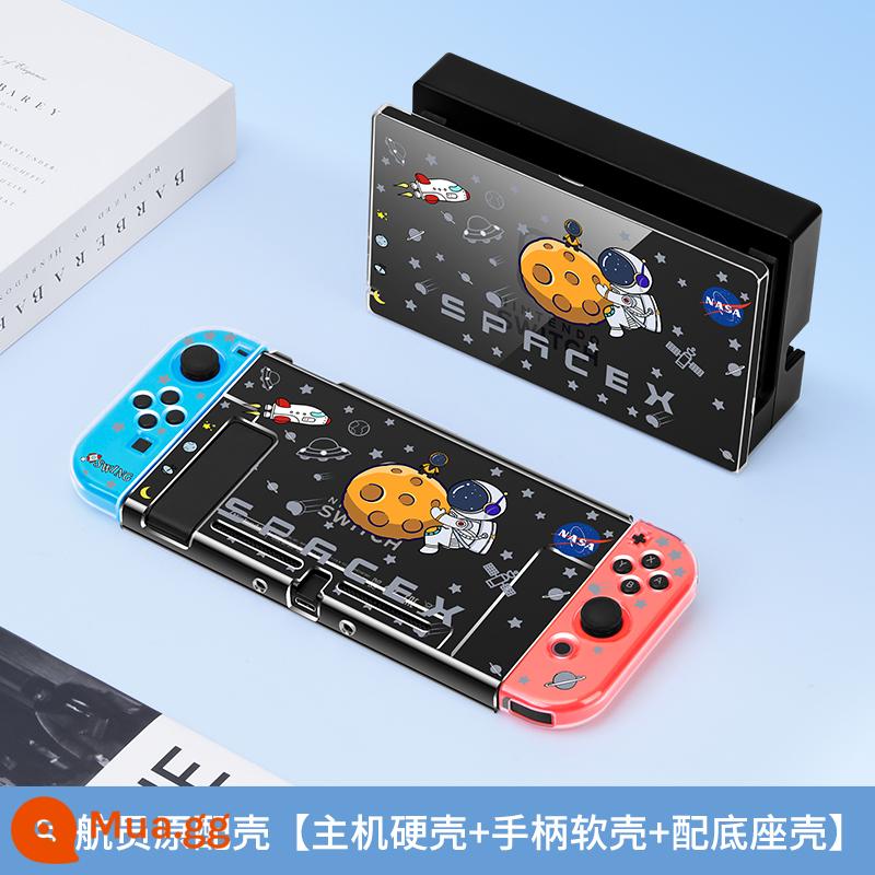 Nintendo switcholed vỏ bảo vệ chuyển đổi tay cầm bìa silicone vỏ mềm oled silicone trong suốt bìa ns bảng điều khiển trò chơi máy chủ riêng vỏ cứng đế cắm pha lê tích hợp phụ kiện mềm - Chuyển đổi trong suốt★Spaceman [Hộp cứng máy chủ + Vỏ mềm điều khiển + Vỏ đế] ​Phim + nắp miễn phí