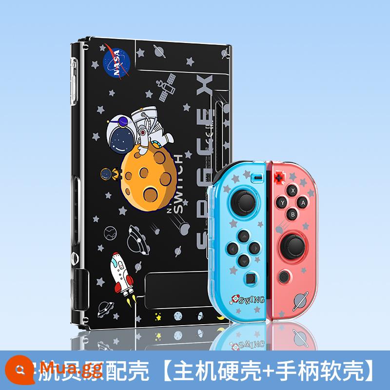 Nintendo switcholed vỏ bảo vệ chuyển đổi tay cầm bìa silicone vỏ mềm oled silicone trong suốt bìa ns bảng điều khiển trò chơi máy chủ riêng vỏ cứng đế cắm pha lê tích hợp phụ kiện mềm - Chuyển đổi trong suốt★Spaceman [Hộp cứng máy chủ + Vỏ mềm điều khiển] ​​Phim + nắp miễn phí