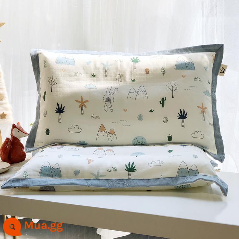 Cotton Nguyên Chất Cotton Gạc Gối Hoạt Hình Gối Khăn Cho Bé Mùa Hè Ký Túc Xá Thấm Mồ Hôi Thoáng Khí Gối Cao Su Trẻ Em - Vỏ gối trốn tìm hải quân