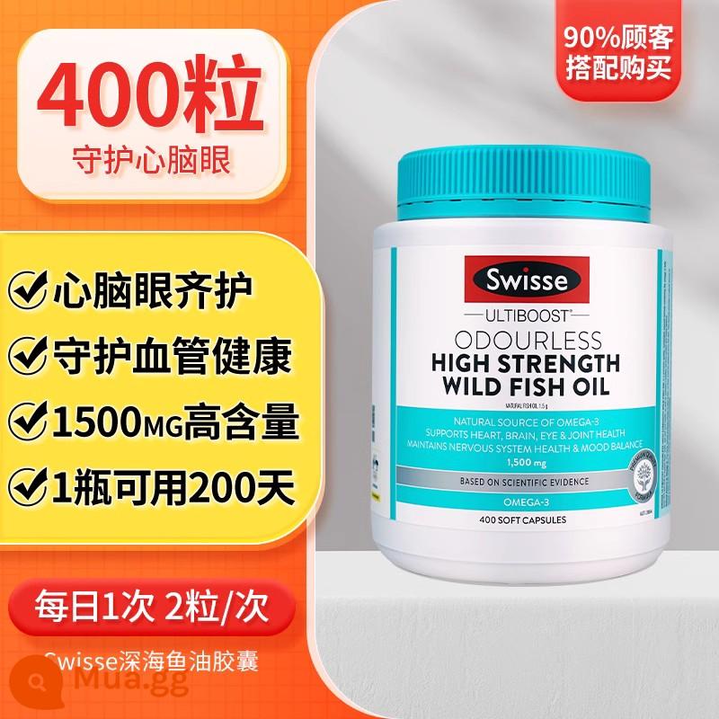 Úc dầu cá biển sâu swisse cửa hàng chính thức hàng đầu nhập khẩu omega3 dành cho người lớn tuổi trung niên và người cao tuổi dầu gan cá tuyết viên nang mềm - [90% chọn phiên bản nâng cao nồng độ cao] Dầu cá biển sâu 1500mg 400 viên