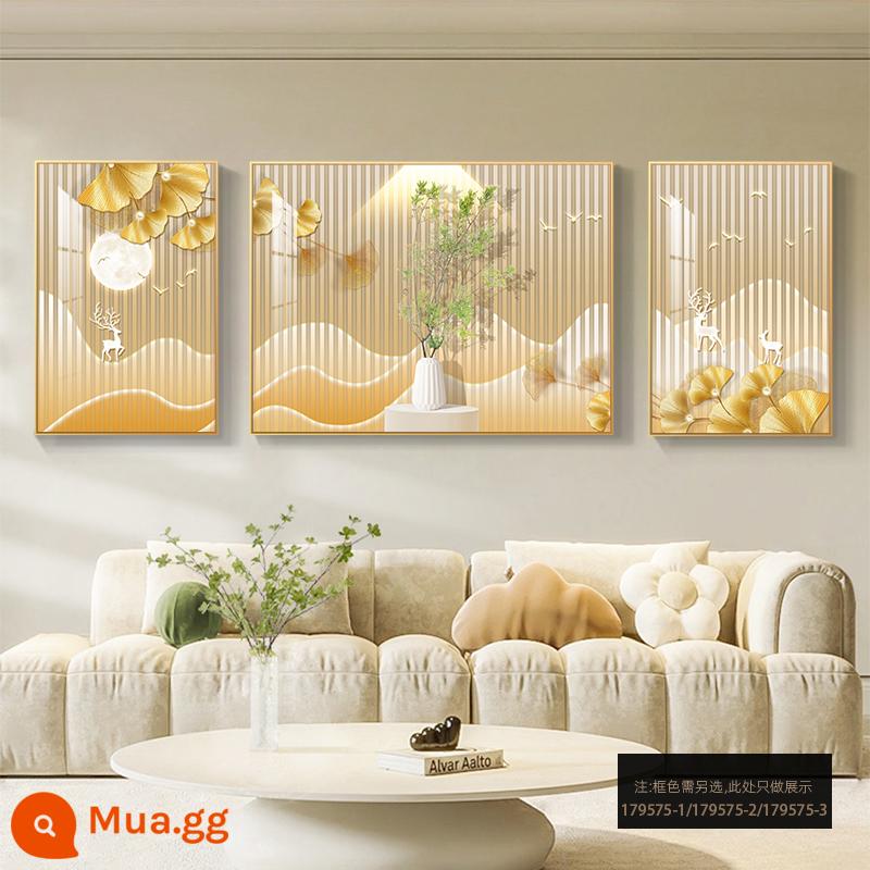 Tranh trang trí phòng khách Bắc Âu, tranh treo ba cây xanh tươi nhỏ, tranh treo tường nền sofa đơn giản hiện đại cao cấp - 179575-1/179575-2/179575-3