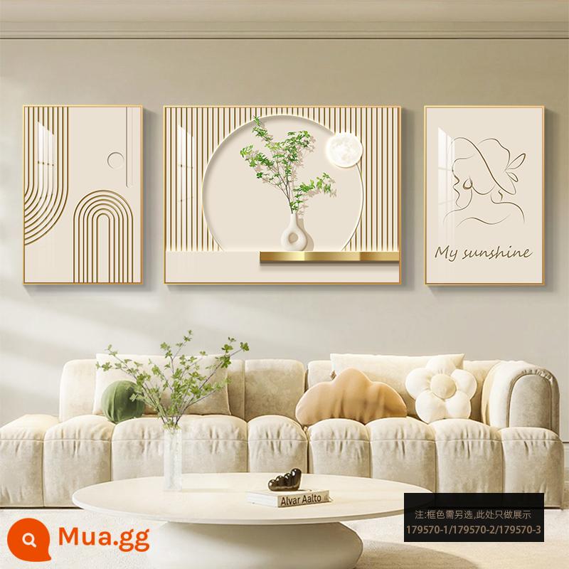 Tranh trang trí phòng khách Bắc Âu, tranh treo ba cây xanh tươi nhỏ, tranh treo tường nền sofa đơn giản hiện đại cao cấp - 179570-1/179570-2/179570-3