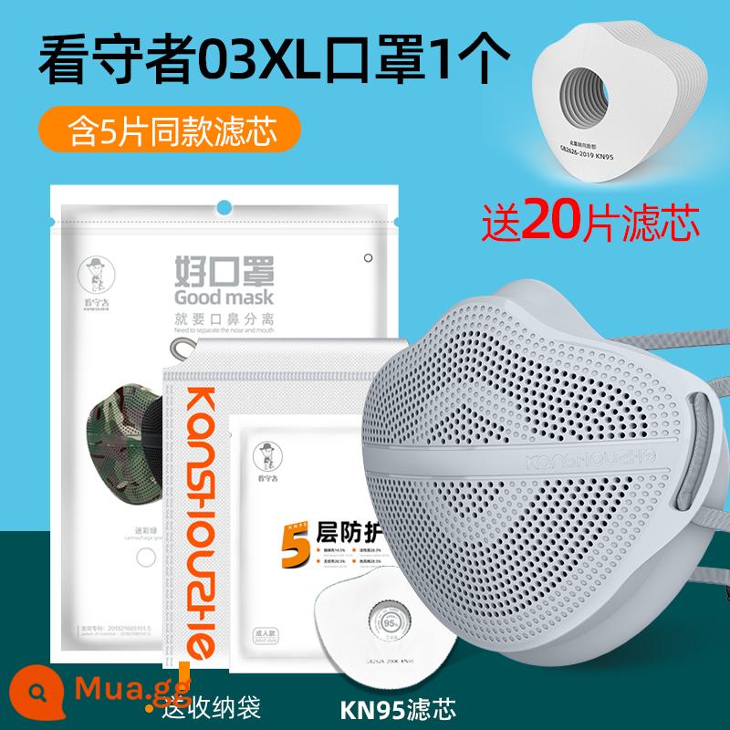 Người chăm sóc 03XL mặt nạ chống bụi chống bụi công nghiệp mài trang trí mỏ than tách miệng và mũi mặt nạ bảo vệ có thể giặt được - Mặt nạ xám 03XL đi kèm 20 bộ lọc