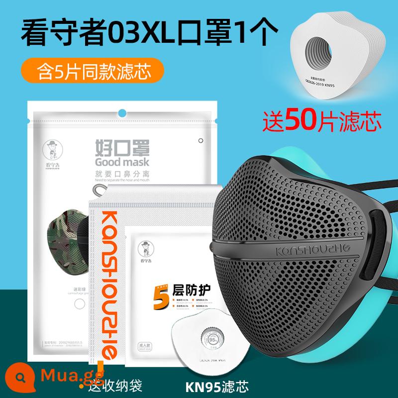 Người chăm sóc 03XL mặt nạ chống bụi chống bụi công nghiệp mài trang trí mỏ than tách miệng và mũi mặt nạ bảo vệ có thể giặt được - Mặt nạ đen 03XL đi kèm 50 filter