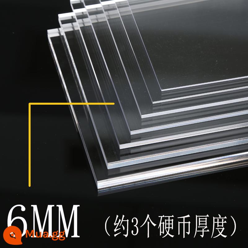 Tấm acrylic tấm plexiglass trong suốt cao xử lý phân vùng tấm dày tấm nhựa cứng truyền ánh sáng tùy chỉnh hộp hiển thị - Độ trong suốt cao (độ dày 6 mm)