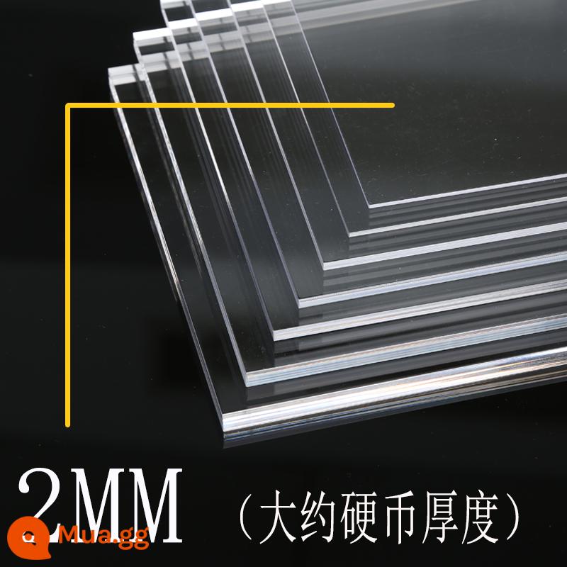 Tấm acrylic tấm plexiglass trong suốt cao xử lý phân vùng tấm dày tấm nhựa cứng truyền ánh sáng tùy chỉnh hộp hiển thị - Độ trong suốt cao (độ dày 2 mm)