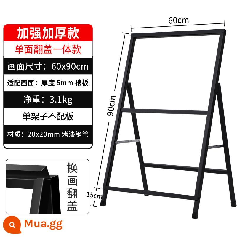 Giá đỡ áp phích di động bằng hợp kim nhôm tuyển dụng biển quảng cáo tuyển dụng phòng chống dịch bệnh thẻ hiển thị công khai sàn đứng bảng trưng bày kt - [Dày] Nắp lật một mặt 60*90cm, lắp đặt miễn phí một mảnh, khung trần