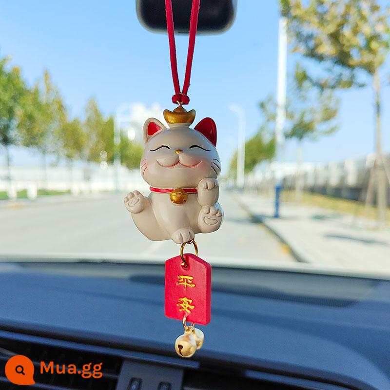 Mặt Dây Chuyền Ô Tô Handmade Mèo May Mắn Charm Trang Trí Trang Trí Ô Tô Dễ Thương Cao Cấp Phụ Kiện Ô Tô Chiếu Hậu Vật Trang Trí - Vẫy chuông hòa bình hình con mèo nhỏ