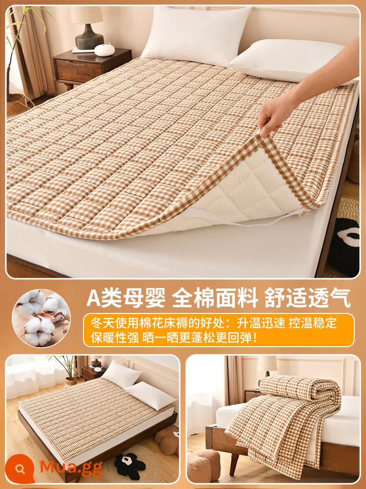 Muji cotton chăn ký túc xá sinh viên nệm đơn chần bông đệm mềm chần đáy giường nệm nệm nhà - Ka Xiaoge [vải cotton nguyên chất làm đầy bông Tân Cương]