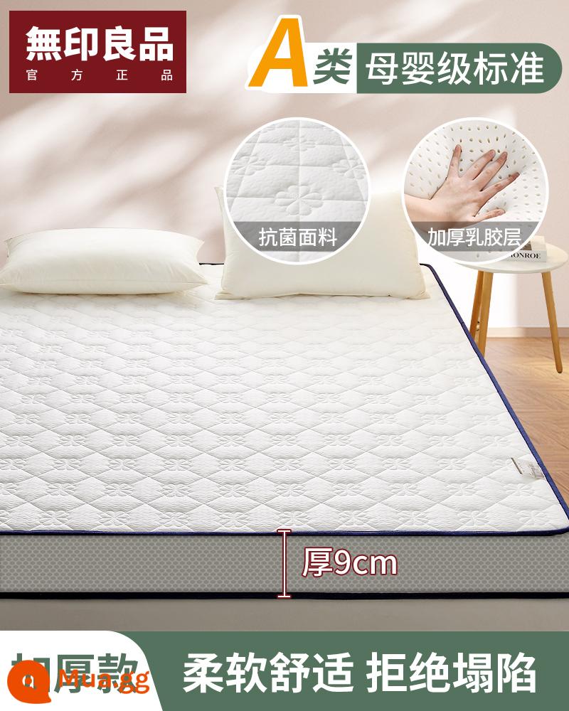 Muji Nệm Cao Su Đệm Mềm Nhà Nệm Xốp Nệm Nệm Tất Nam Ký Túc Xá Sinh Viên Đơn Tùy Chỉnh - Bảo Vệ Cột Sống Kháng Khuẩn-Clover Trắng 9cm