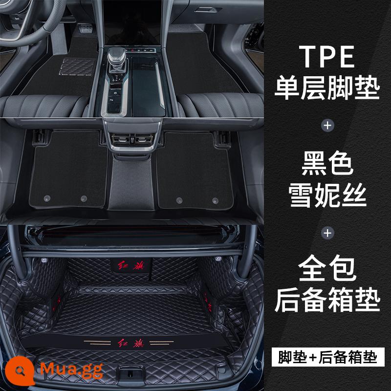 Thích hợp cho 23 thảm lót sàn Hongqi eqm5 được bao quanh hoàn toàn bởi thảm lót sàn ô tô TPE chống thấm nước nội thất Hongqi em5 được sửa đổi đặc biệt - Dòng xe Hongqi [Thảm sàn thân thiện với môi trường TPE] + tuyết đen tuyền + gói cốp xe đầy đủ