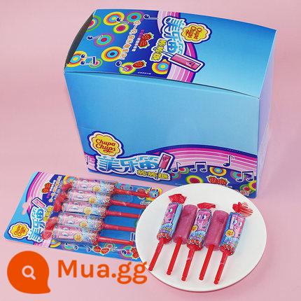 Kẹo dẻo Alpine Pearl Sour Candy Nước ép chua ngọt Long Strip Rainbow Gummy Candy Đồ ăn nhẹ cho trẻ em - Melody Whistle Lollipop 5 Gói [Hương Dâu