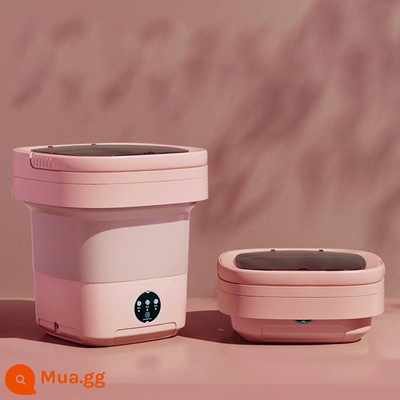 Máy giặt mini có thể gập lại giặt và cởi tất cả trong một tại nhà ký túc xá nhỏ dụng cụ giặt đặc biệt cho tất và đồ lót - Da màu phấn phủ thông thường