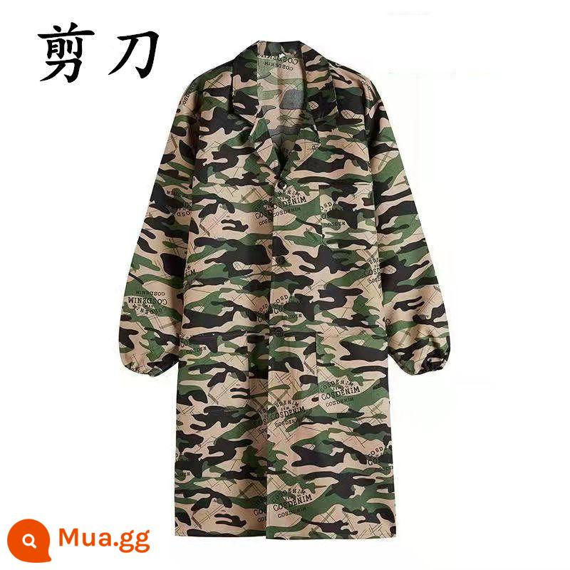 Áo khoác lao động nam nữ ngụy trang áo xanh dài tay bản dài tạp dề chống bụi coverall bảo hiểm lao động quản lý kho khuân vác - Áo khoác hoa cắt kéo [size lớn 160-210 pounds]