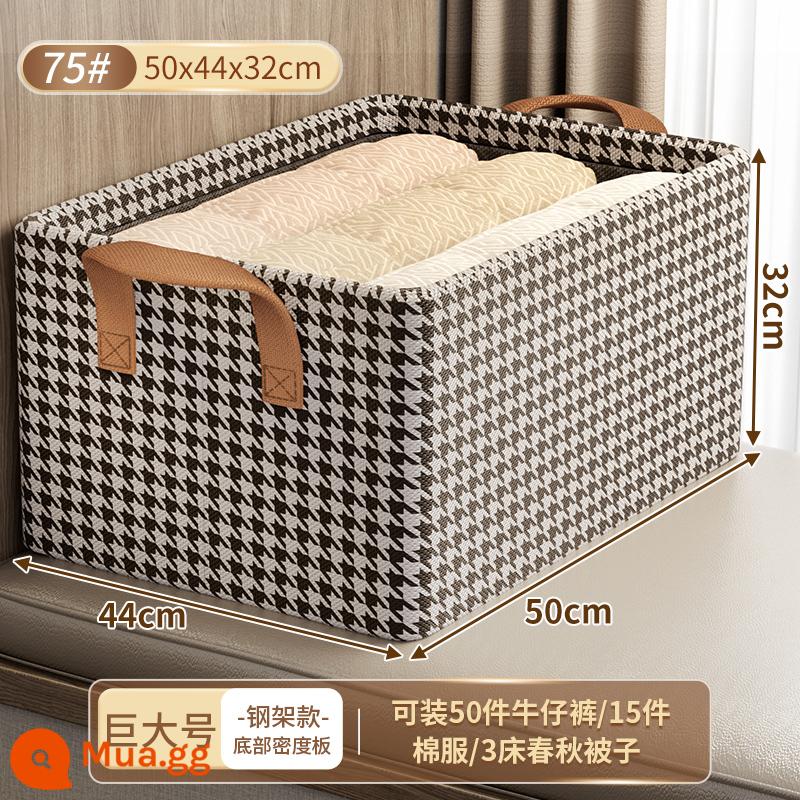 6 Gói Houndstooth Hộp Bảo Quản Quần Áo Tủ Quần Áo Nhà Lớp Người Tổ Chức Đóng Hộp Quần Áo Và Quần Gấp Tủ Bảo Quản - [Mua một tặng một] Kích thước khổng lồ ⭐ [Dày hai lớp | Khung thép chắc chắn] Chiều sâu 50* Chiều rộng 44* Chiều cao 32