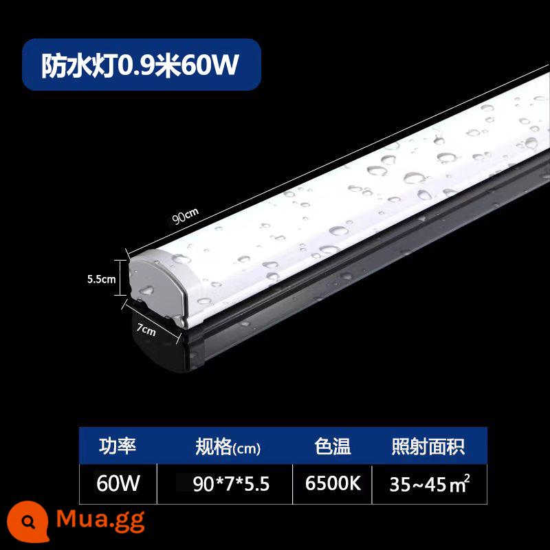 Đèn LED chống thấm nước ba đèn IP65 đèn chống ẩm kho lạnh xưởng xưởng phòng tắm ngoài trời chống thấm nước chiếu sáng ngoài trời - Đèn chống nước 0,9 mét 60W ánh sáng trắng IP65