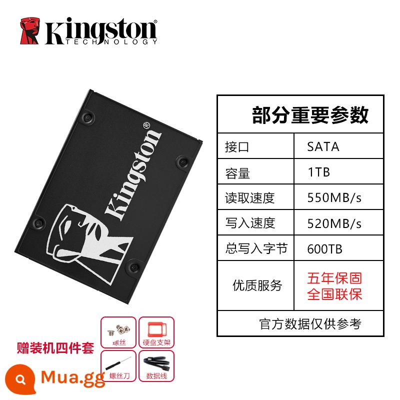 KingstonA400 240G 480G 960G SSD máy tính xách tay máy tính để bàn SSD 2.5 inch sata - Ổ cứng thể rắn KingstonKC600-1T SATA + bộ cài đặt 4 món