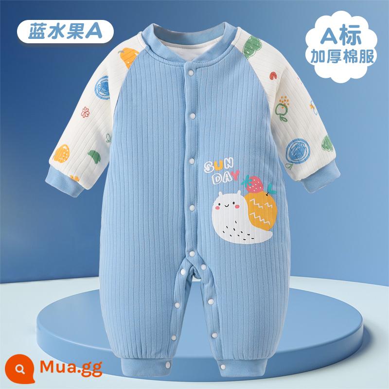 Quần áo cotton cotton trẻ em mùa đông kết nối với áo khoác cotton mùa đông dày cho trẻ sơ sinh Bé và mùa đông để giữ cho mùa đông ấm áp - Quả xanh A [Bông]