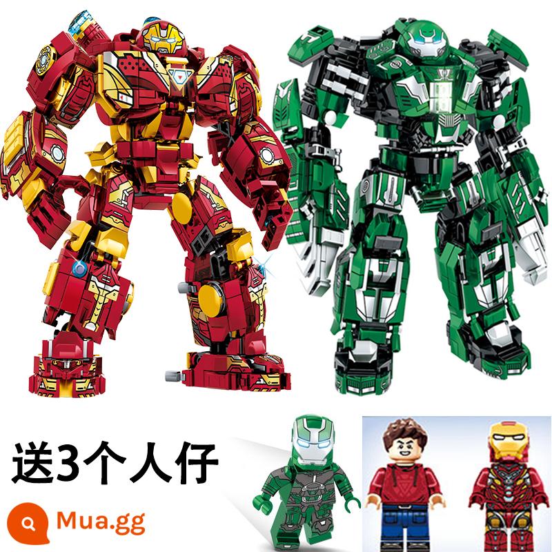 Trung Quốc Khối Xây Dựng Người Sắt Chống Hulk Mecha Robot Aberdeen Bọc Thép Xếp Hình Trẻ Em Đồ Chơi Lắp Ráp Cậu Bé Quà Tặng - MK26 Crazy Sun Dual Mecha [1591 miếng] Đi kèm 3 nhân vật nhỏ