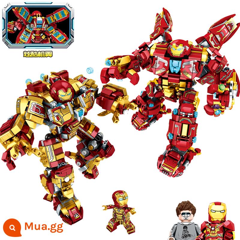 Trung Quốc Khối Xây Dựng Người Sắt Chống Hulk Mecha Robot Aberdeen Bọc Thép Xếp Hình Trẻ Em Đồ Chơi Lắp Ráp Cậu Bé Quà Tặng - [Mecha phát sáng đôi] 1678 mảnh [3 nhân vật nhỏ miễn phí] Bộ ưu đãi đặc biệt