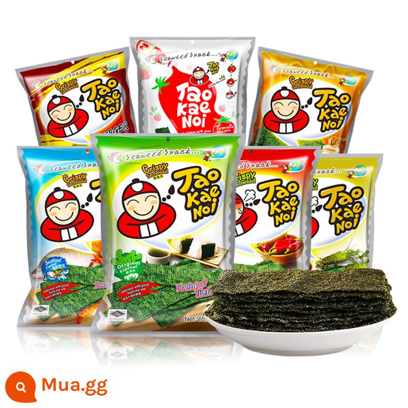 TaoKaeNoi Boss Aberdeen hàng đầu cửa hàng rong biển lát Thái Lan nhập khẩu lưới đỏ rong biển snack túi 32G * 6 gói - 32g*6 gói: hương vị tùy bạn lựa chọn, gửi ngẫu nhiên không ghi chú