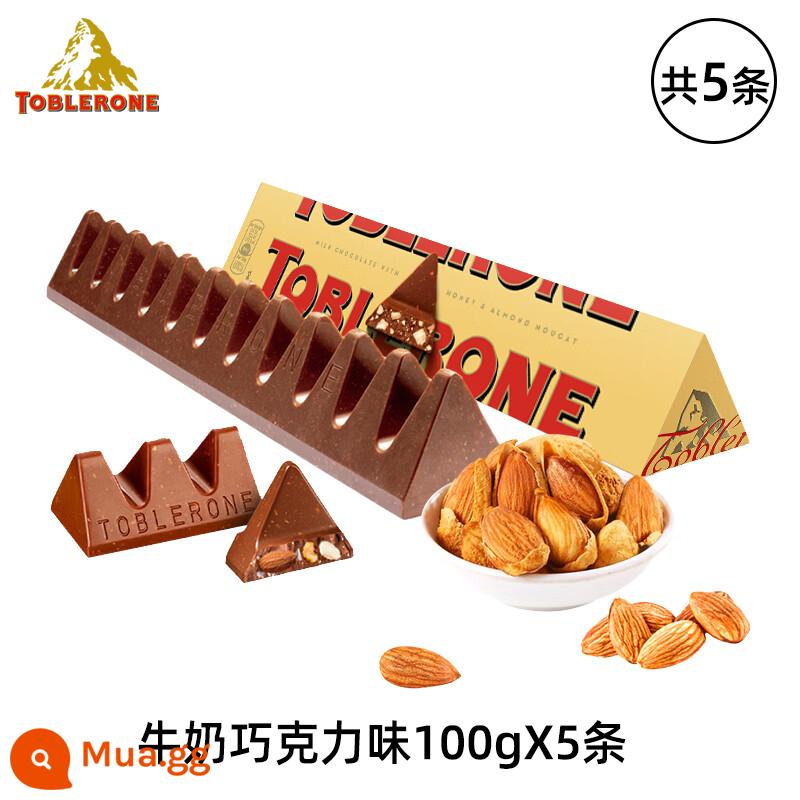 Mondelez nhập khẩu Toblerone tam giác socola sữa/ socola đen snack gỗ hạnh nhân mật ong cho bạn gái - [5 món]Hương sô cô la sữa*5