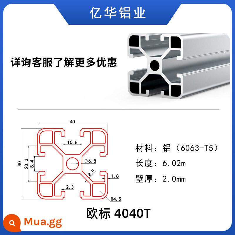 Chất liệu đùn nhôm công nghiệp tiêu chuẩn Châu Âu 4040 Chất liệu hợp kim nhôm 3030 khung hồ cá kệ 2020 dây chuyền lắp ráp bàn làm việc - 4040T