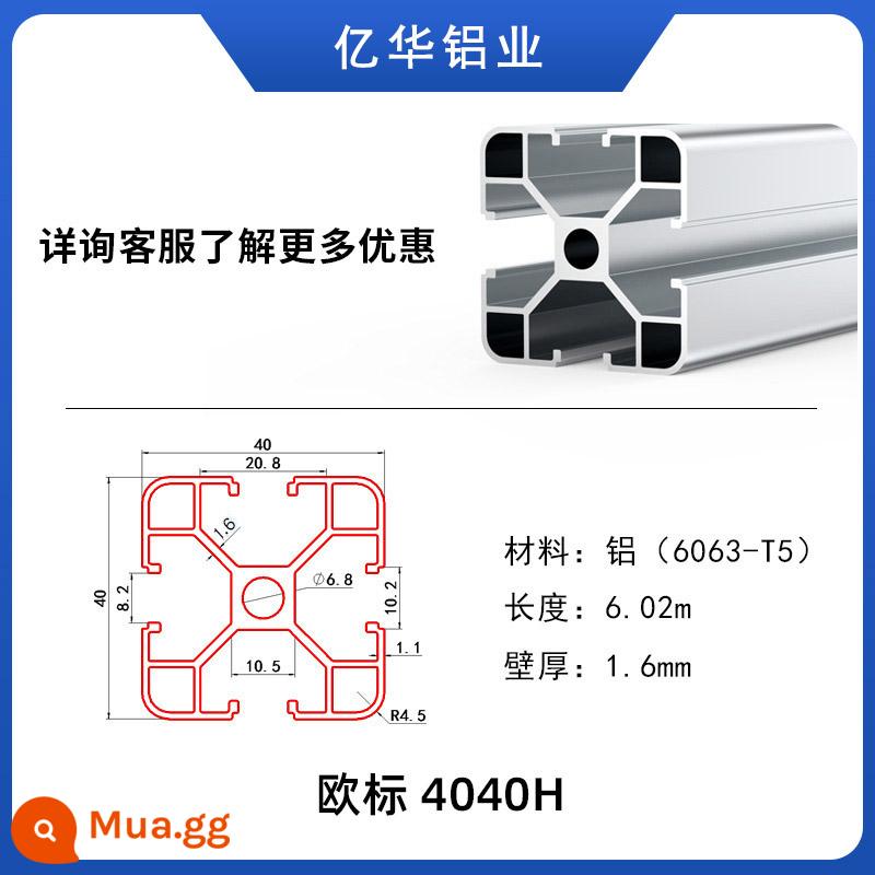 Chất liệu đùn nhôm công nghiệp tiêu chuẩn Châu Âu 4040 Chất liệu hợp kim nhôm 3030 khung hồ cá kệ 2020 dây chuyền lắp ráp bàn làm việc - 4040H